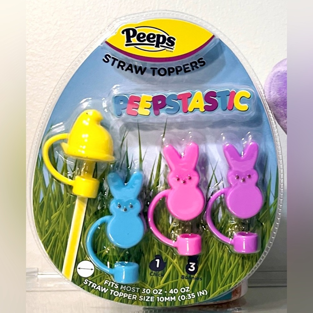 NEW! Peeps Tumbler Straw Toppers Set of 4 Peepstastic
